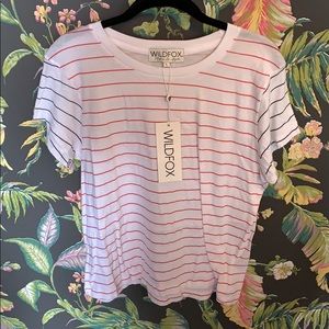Wildfox striped tee NWT Large